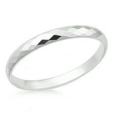 Load image into Gallery viewer, Sterling Silver Polished Faceted Bangle