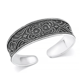 Sterling Silver Oxidized And Polished Bali Style Cuff Bracelet