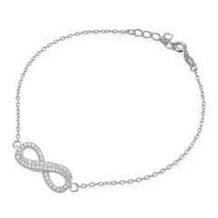 Sterling Silver Infinity CZ Bracelet