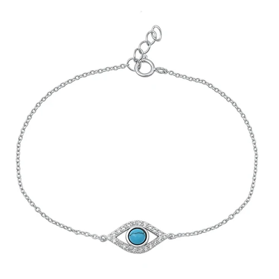 Sterling Silver All Seeing Eye CZ Bracelet