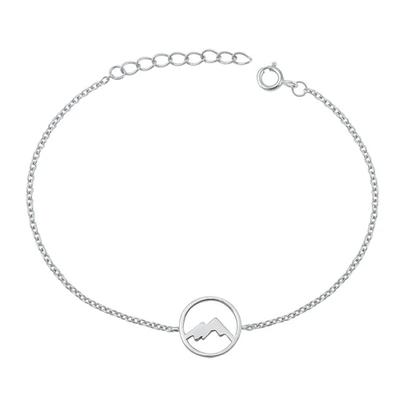 Sterling Silver Rhodium Plated Mountains Bracelet
