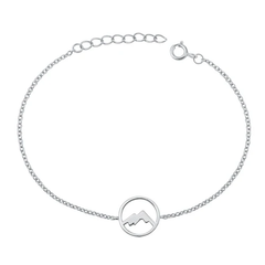 Sterling Silver Rhodium Plated Mountains Bracelet