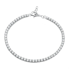 Load image into Gallery viewer, Sterling Silver Rhodium Plated Clear CZ Bracelet