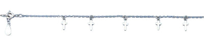 Sterling Silver Rhodium Plated Crosses Bracelet