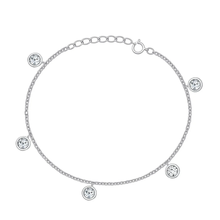 Load image into Gallery viewer, Sterling Silver Rhodium Plated Round Clear CZ Bracelet