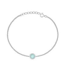 Load image into Gallery viewer, Sterling Silver Rhodium Plated Larimar Stone Bracelet