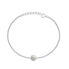 Load image into Gallery viewer, Sterling Silver Rhodium Plated Moonstone Bracelet