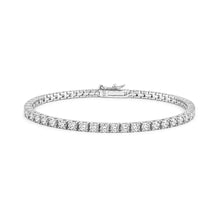 Load image into Gallery viewer, Sterling Silver Rhodium Plated Lab Grown Diamond Tennis Bracelet