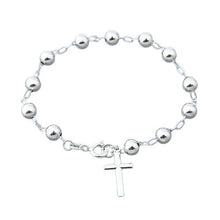 Load image into Gallery viewer, Sterling Silver 6mm Rosary Bracelet