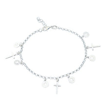 Load image into Gallery viewer, Sterling Silver Crosses Rosary Bracelet