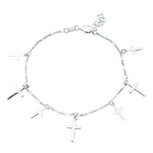 Load image into Gallery viewer, Sterling Silver Cross Rosary Bracelet