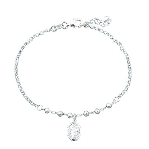 Sterling Silver Lady Of Guadalupe Rosary Bracelet