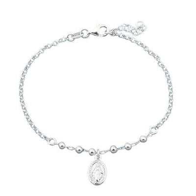 Sterling Silver Lady Of Guadalupe Rosary Bracelet