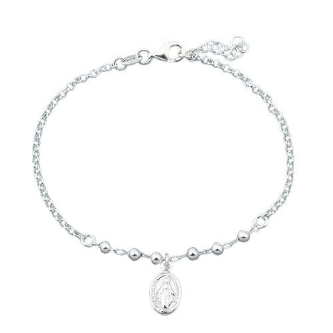 Sterling Silver Lady Of Guadalupe Rosary Bracelet