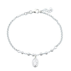 Sterling Silver Lady Of Guadalupe Rosary Bracelet