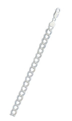 Italian Sterling Silver Charm Link 100 Bracelet