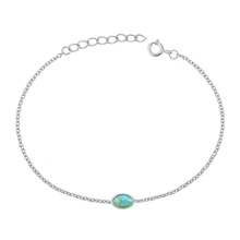 Load image into Gallery viewer, Sterling Silver Oxidized Oval Genuine Turquoise Stone Bracelet