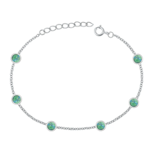Load image into Gallery viewer, Sterling Silver Oxidized Genuine Turquoise Stone Bracelet