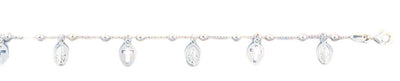 Sterling Silver Polished Virgin Mary And Cross Bracelet