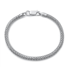 Load image into Gallery viewer, Italian Sterling Silver Rhodium Plated Coreana Mesh Bracelet