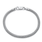 Italian Sterling Silver Rhodium Plated Coreana Mesh Bracelet
