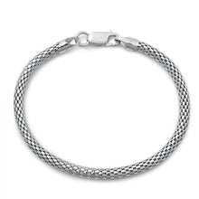 Load image into Gallery viewer, Sterling Silver Rhodium Plated Italian Coreana Mesh Bracelet
