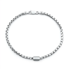 Italian Sterling Silver Rhodium Plated 100 Franco Bracelet
