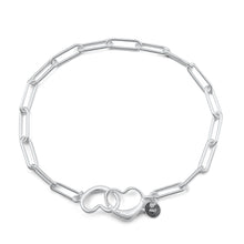 Load image into Gallery viewer, Sterling Silver Anti Tarnish 100 Heart Clasp Elongated Cable Link Bracelet
