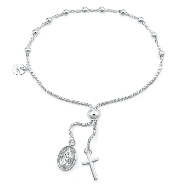 Sterling Silver Anti Tarnish 040 Rosary Bracelet