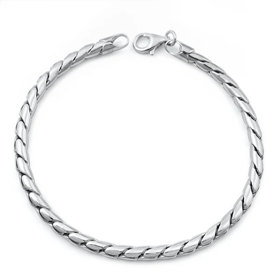 Italian Sterling Silver Rhodium Plated 180 Bracelet