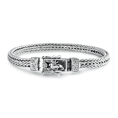 Sterling Silver Oxidized 5.5mm Handmade Thai Weave Bracelet