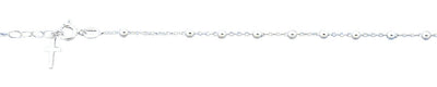 Sterling Silver Polished Cross And Beads Bracelet