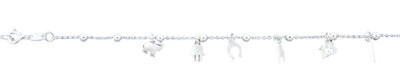 Sterling Silver Polished Lucky Charms Bracelet