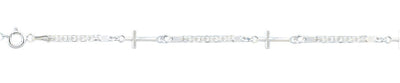 Italian Sterling Silver Crosses Bracelet