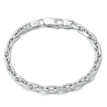 Load image into Gallery viewer, Sterling Silver Polished Anchor Chain Bracelet