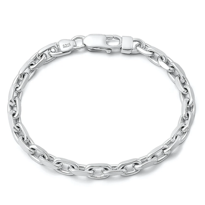 Sterling Silver Polished Anchor Chain Bracelet