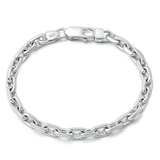 Sterling Silver Polished Anchor Chain Bracelet
