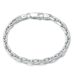 Sterling Silver Polished Anchor Chain Bracelet