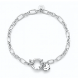 Sterling Silver Polished Heart Bracelet