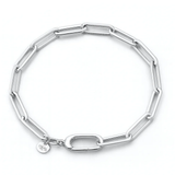 Sterling Silver Polished Paperclip Bracelet