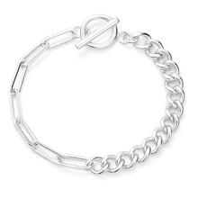 Load image into Gallery viewer, Sterling Silver Polished Paperclip Curb Bracelet