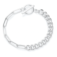 Sterling Silver Polished Paperclip Curb Bracelet