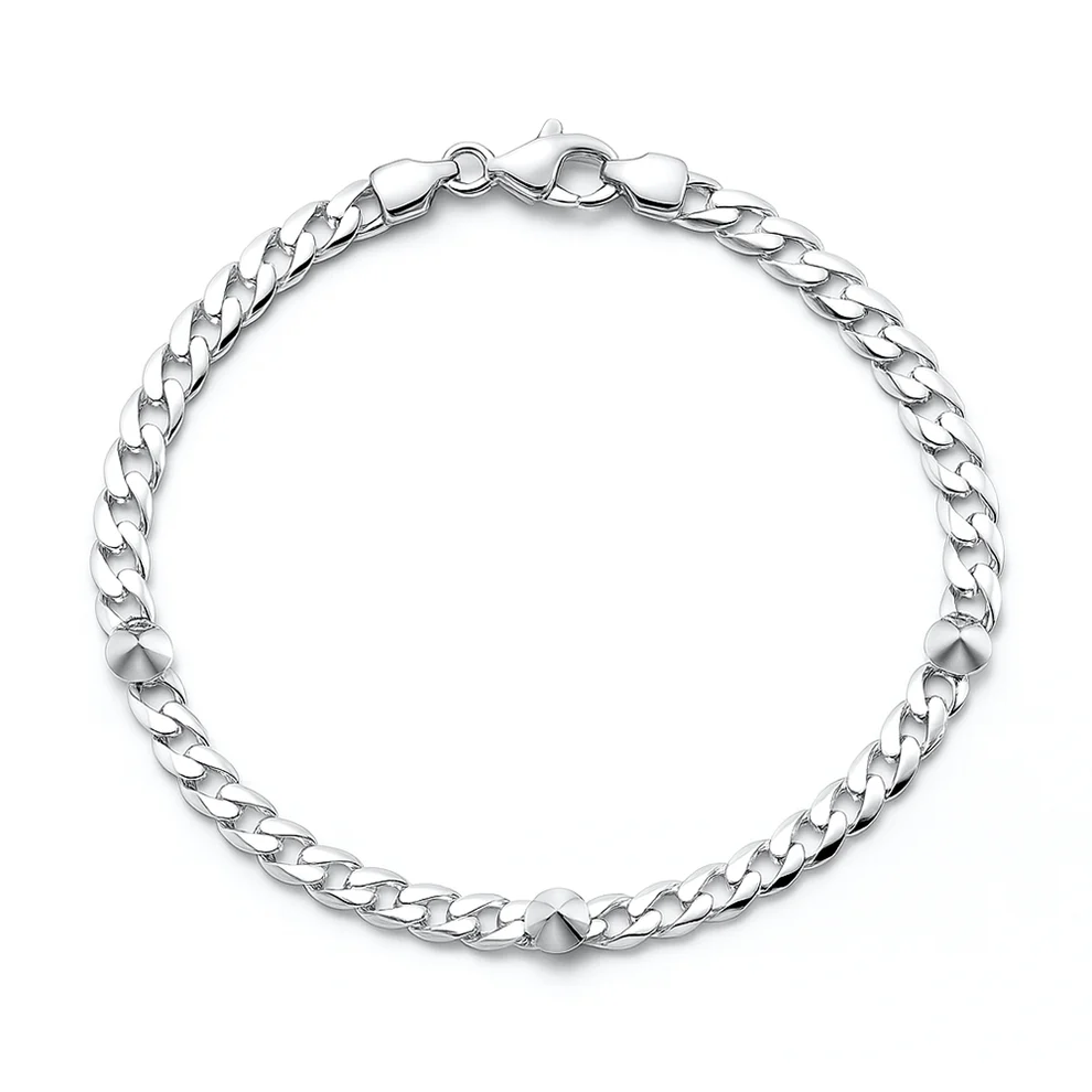 Sterling Silver Spike Curb Bracelet