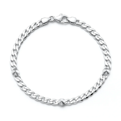 Sterling Silver Spike Curb Bracelet