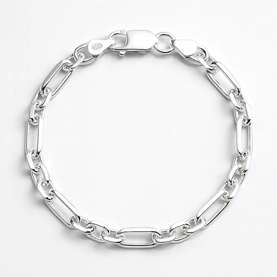 Sterling Silver Polished Thick Link Bracelet