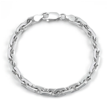 Load image into Gallery viewer, Sterling Silver Polished Thick Anchor Chain Bracelet