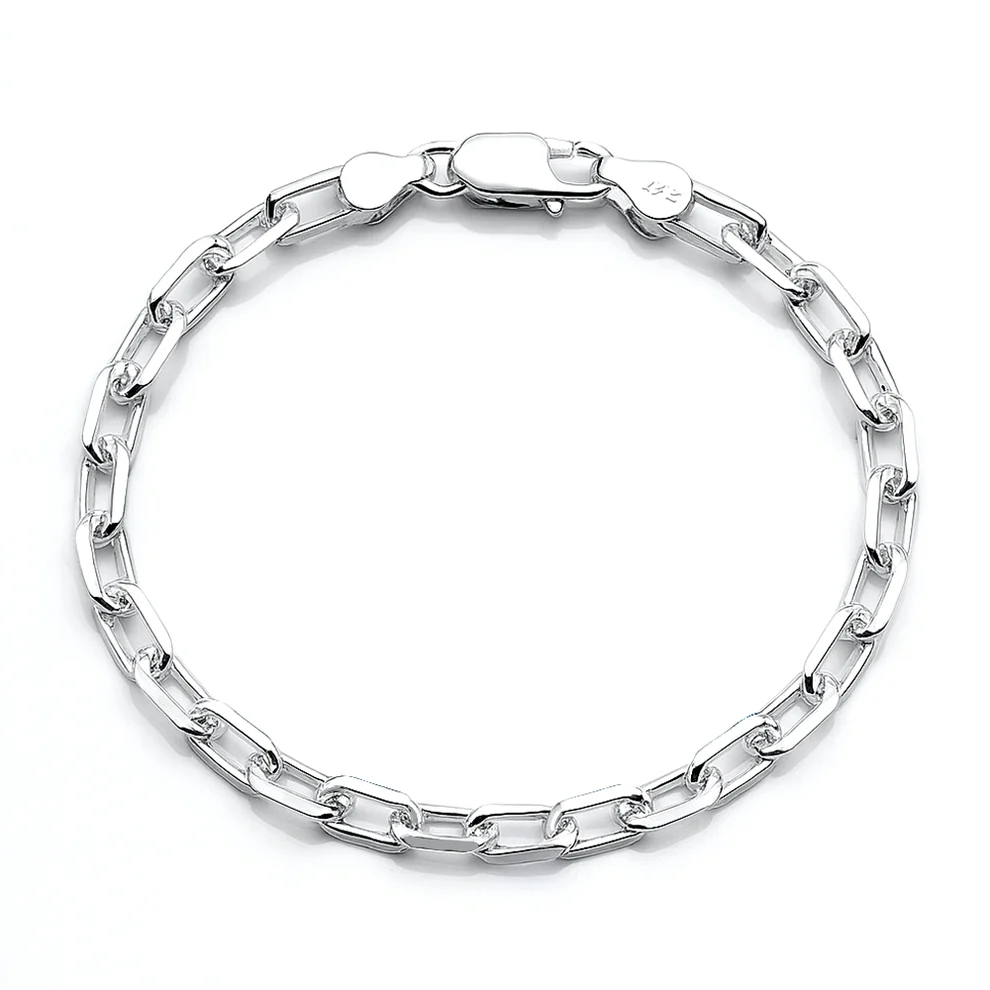 Sterling Silver Polished Long Link Bracelet