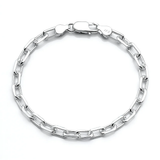 Sterling Silver Polished Long Link Bracelet