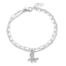 Load image into Gallery viewer, Sterling Silver Polished Octopus CZ Bracelet