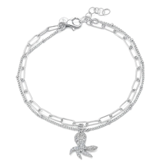 Sterling Silver Polished Octopus CZ Bracelet